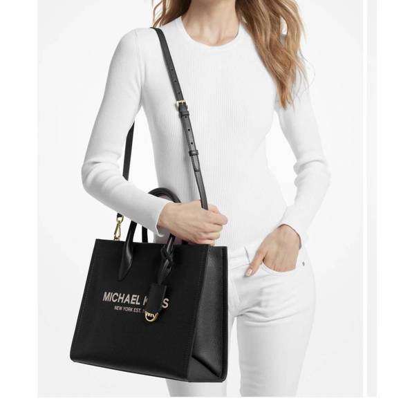 NEW MICHAEL KORS mirella medium pebbled leather tote bag - Picture 2 of 3